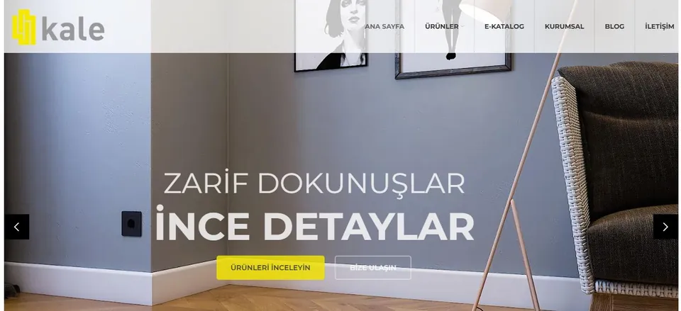 Kale Süpürgelik web sitesinin ana sayfası